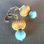 Earrings with polymer and vintage beads